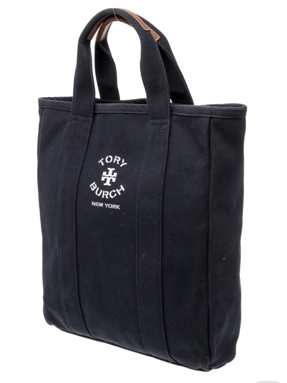 Tory Burch Black Canvas Logo Tote - Picture 4 of 11